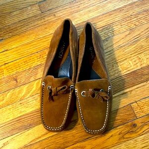 Markon Brown Suede Moccasins Flats Womens Size 9wide Slip Ons Classic Comfort